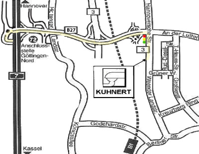 Anfahrt zu Kuhnert Anh&auml;nger Service G&ouml;ttingen